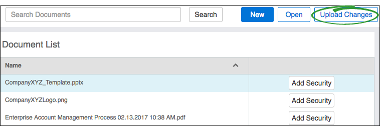 Upload Document Changes