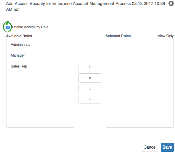 Enable Access by Role