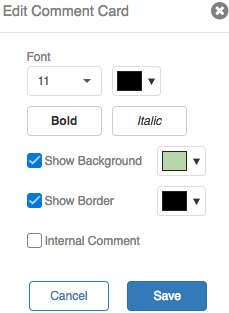 Edit Comment Card