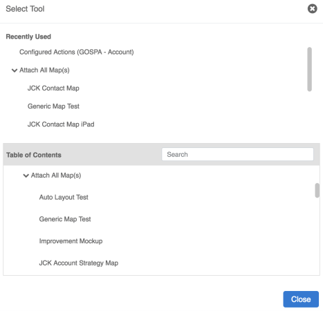 Select Tool from Plan