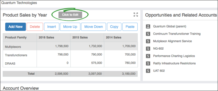 Table Many Column Widget