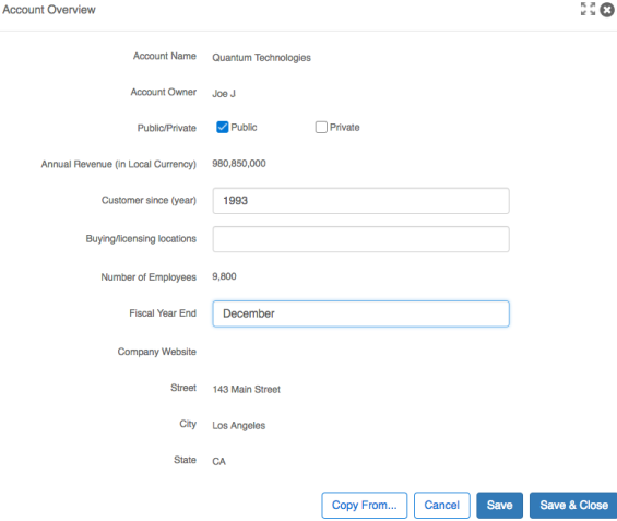 Editing a Table Two Column Widget