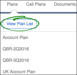 Plan Drop Down List Menu