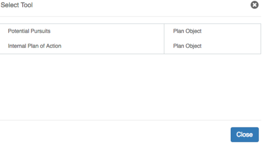 Playbook Select Tool Table