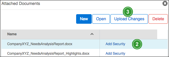 Upload Document Changes